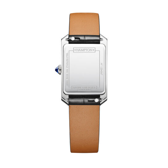 Women's Baume & Mercier Hampton Quartz 35 X 22 mm Stainless Steel watch, back view image number 3
